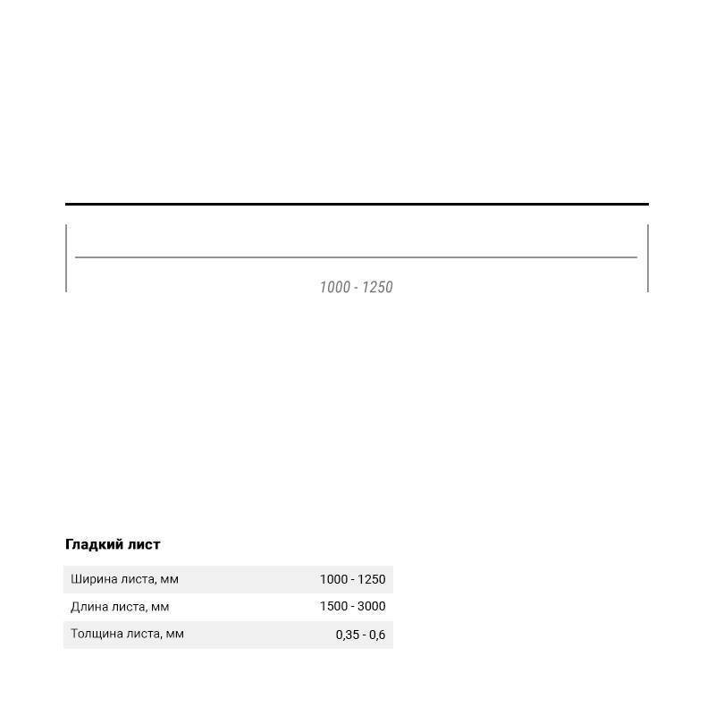 Гладкий лист Zn 2000*1250*0,55 односторонний