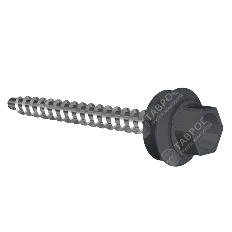 Саморезы Гладкий полиэстер RAL 7024 (Мокрый асфальт) 50*4 для кровли